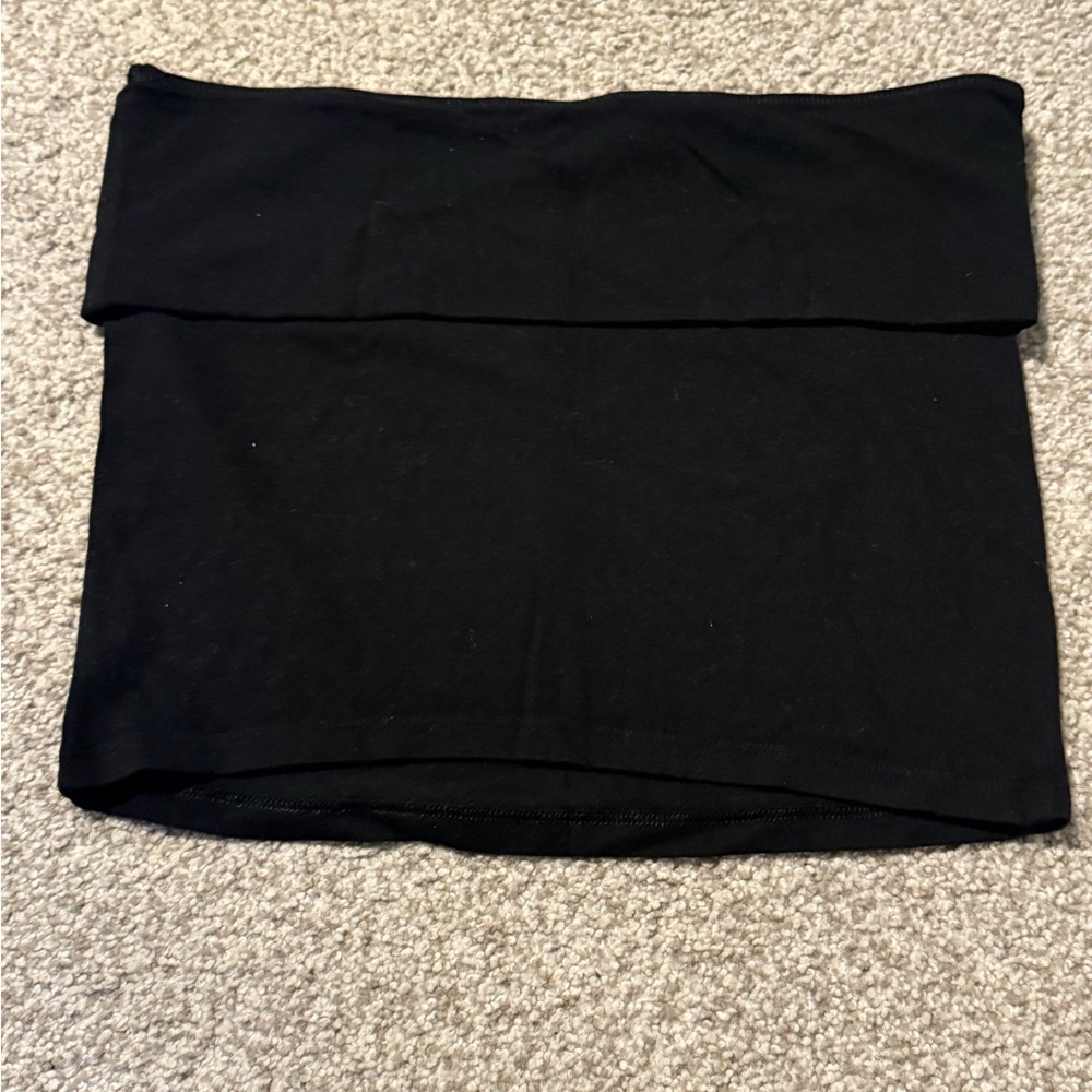 American Eagle Black Fold-over Tube Top